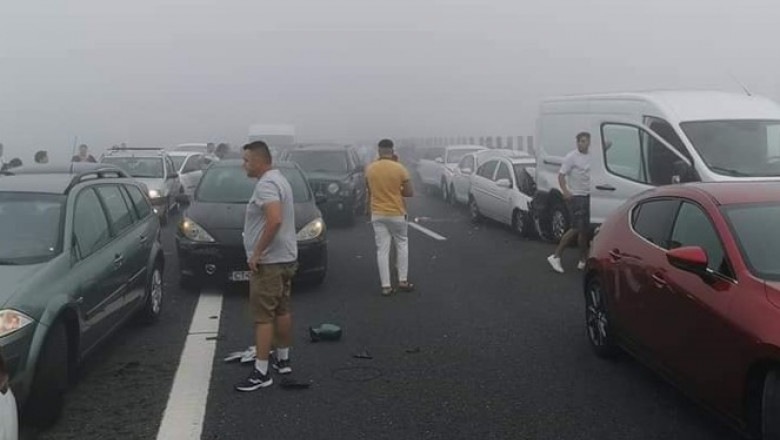 40 de mașini s-au ciocnit pe Autostrada A2 din cauza condițiilor meteo