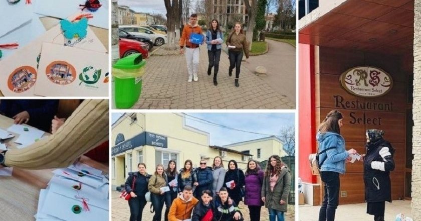 Elevii tecuceni au realizat mărțișoare din materiale reciclate