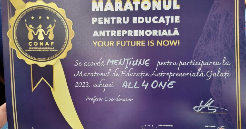 Elevii tecuceni premiați la Maratonul pentru Educație Antreprenorială.
