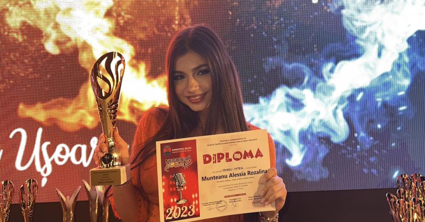 Alesia Munteanu a fost premiată la Festivalul „Neghiniță” din Bacău
