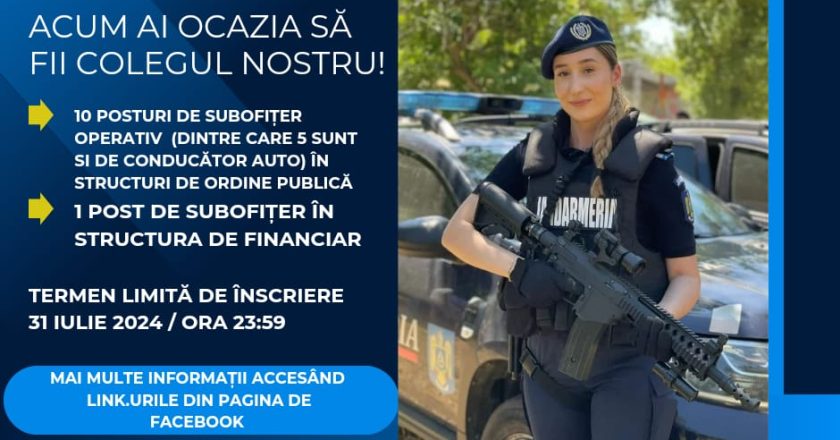 Jandarmeria Galați angajează din sursă externă