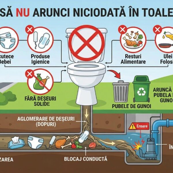 Toaleta NU este coș de gunoi!