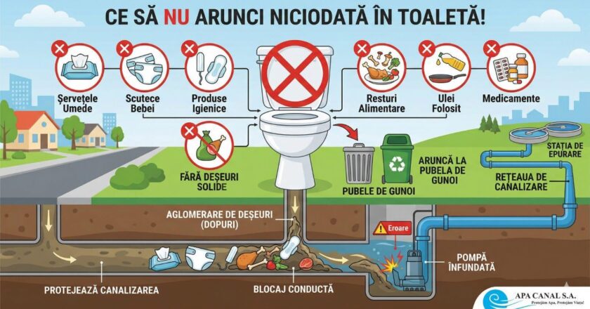Toaleta NU este coș de gunoi!