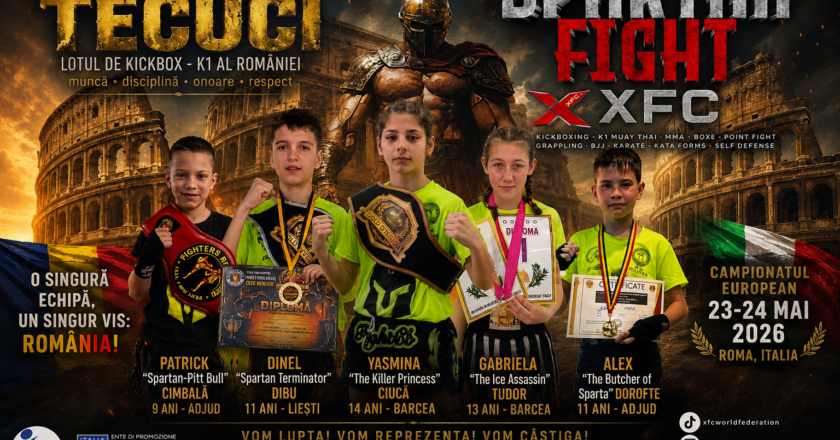 Tineri sportivi din Tecuci reprezintă România la Campionatul European de Kickboxing-K1 de la Roma