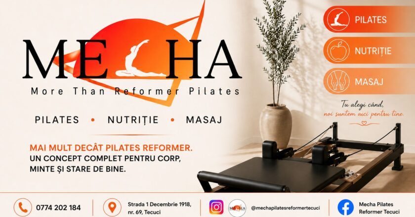 Premieră în Tecuci: s-a deschis primul studio de Pilates Reformer – Mecha Pilates Reformer Tecuci