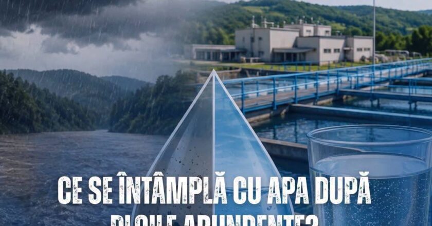 Ploile abundente pot crește turbiditatea apei brute, însă apa livrată consumatorilor rămâne sigură