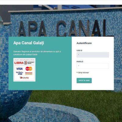 Plata facturilor la Apa Canal Galați se poate face rapid și în siguranță prin Portalul Online